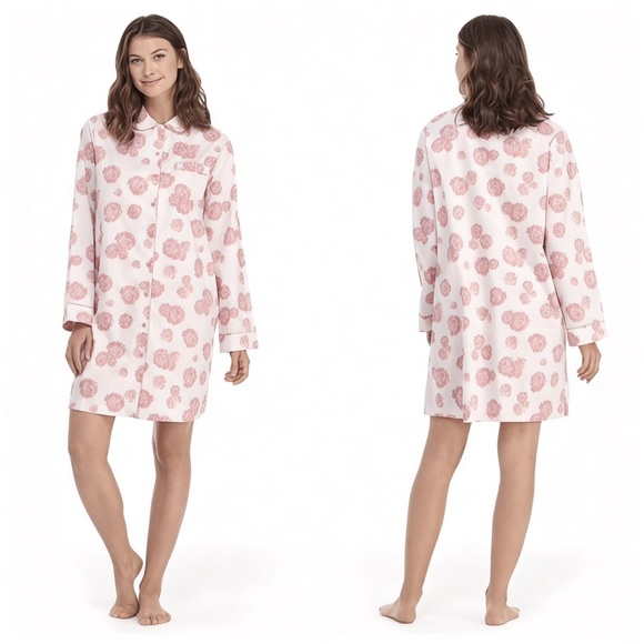 Gal Meets Glam Romantic Rose Pattern Long Sleeve Nightshirt Women’s Size XS - Picture 1 of 8
